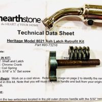90-73216 Hearthstone Heritage Model 8021 Ash Latch retrofit kit