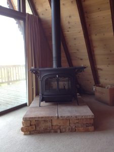 Vermont Castings wood stove in Insbrook Chalet