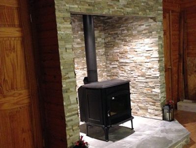 - installed in an alcove with Norstone Stone Panel